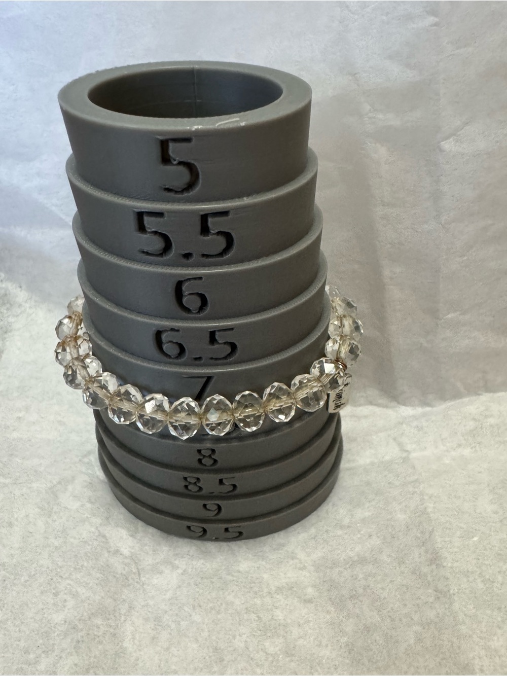 Erimish Champagne Crystal Beaded Stretch Bracelet | Metallic Accents